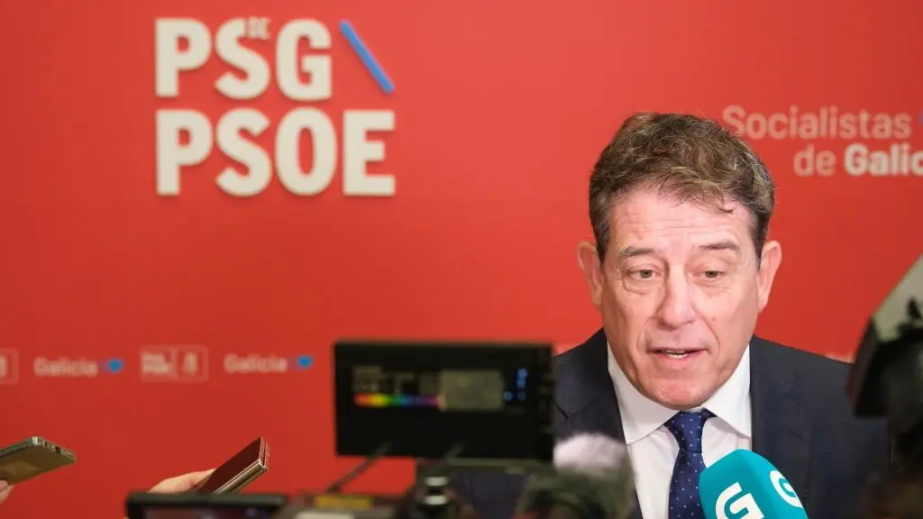 O secretario dos socialistas galegos, Jos&eacute; Ram&oacute;n G&oacute;mez Besteiro, este 23 de abril. (Foto: Arxina)
