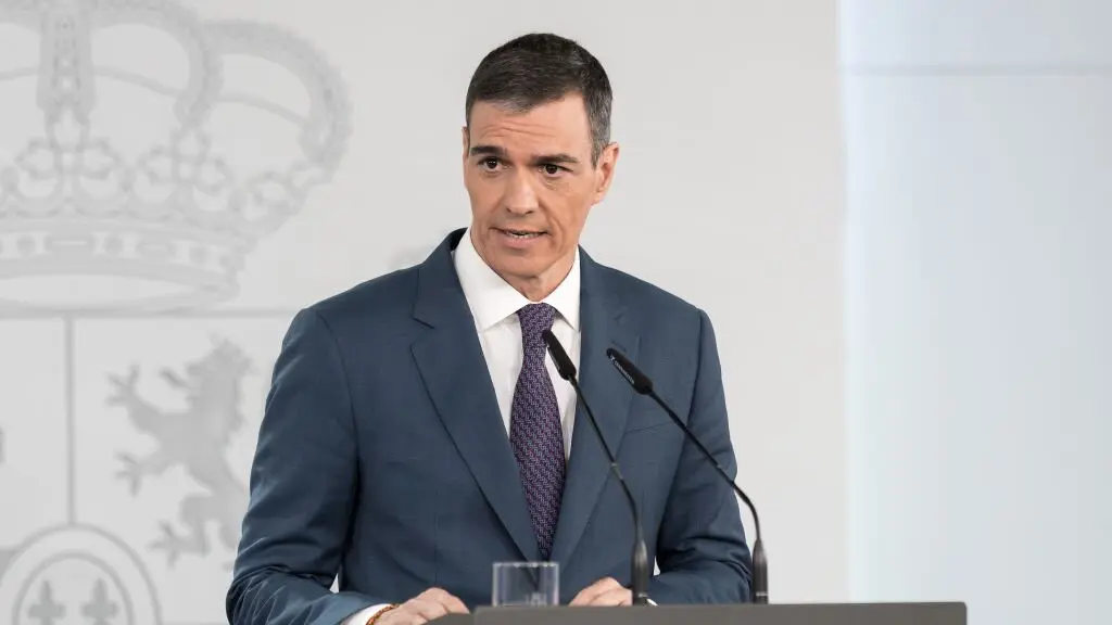 Pedro S&aacute;nchez, o 29 de abril no Palacio da Moncloa. (Foto: Diego Radam&eacute;s / Europa Press)