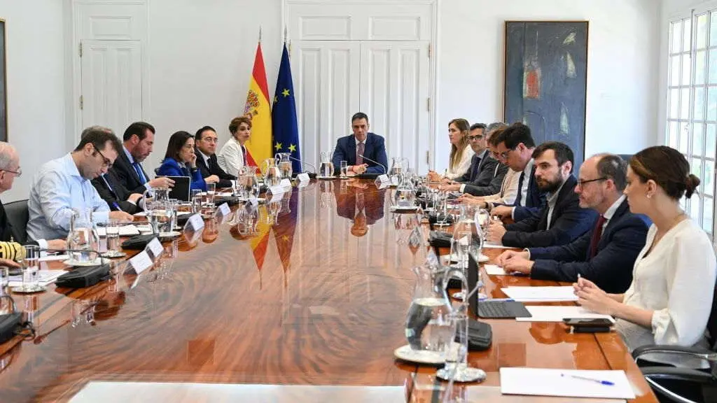 Pedro S&aacute;nchez presidiu este 30 de abril unha reuni&oacute;n do Consello de Seguridade Nacional polo apag&oacute;n. (Foto: SEC)
