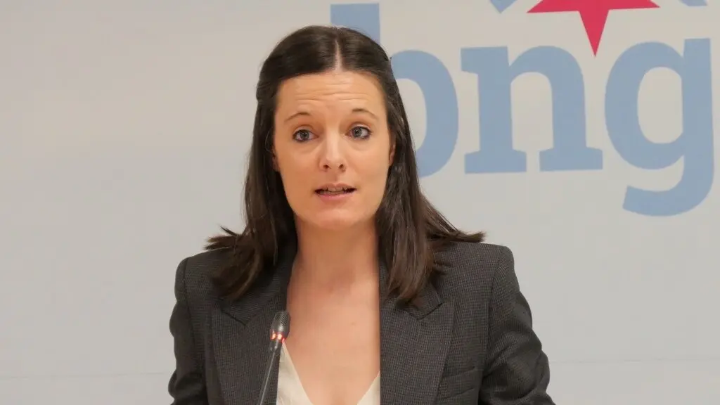 A deputada do BNG no Parlamento galego Olalla Rodil, esta cuarta feira. (Foto: N&oacute;s Diario)