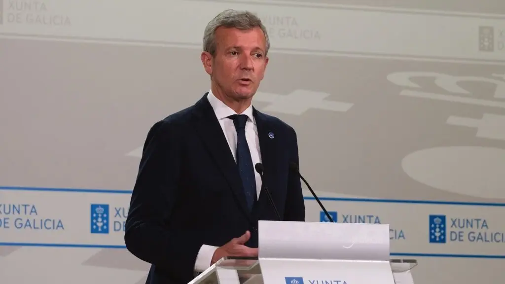 O presidente da Xunta da Galiza, Alfonso Rueda, esta segunda feira 26 de maio. (Foto: Arxina)