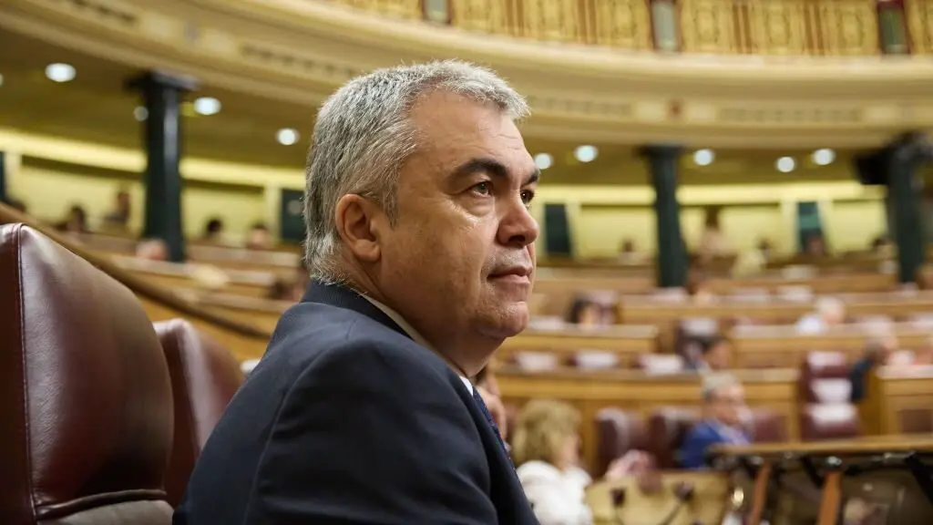 O secretario de Organizaci&oacute;n do PSOE, Santos Cerd&aacute;n, este 12 de xu&ntilde;o no Congreso. (Foto: Fernando S&aacute;nchez / Europa Press)