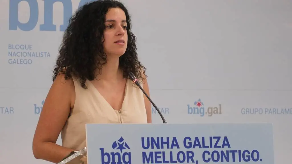 A deputada e portavoz de Feminismo do BNG, Noa Presas, o 16 de xu&ntilde;o. (Foto: Arxina)