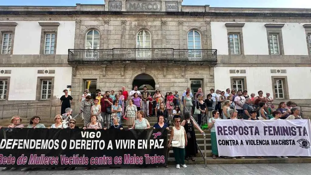 Mobilizaci&oacute;n contra a violencia machista, esta terza feira 17 de xu&ntilde;o, en Vigo. (Foto: N&oacute;s Diario)