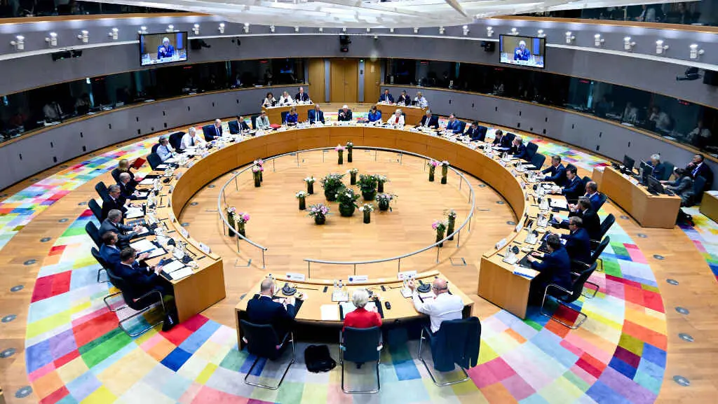 Reuni&oacute;n o 26 de xu&ntilde;o de 2025 do Consello Europeo, que re&uacute;ne os liderados dos membros da Uni&oacute;n Europea. (Foto: Sierakowski Frederic / EU Council / DPA v&iacute;a Europa Press)