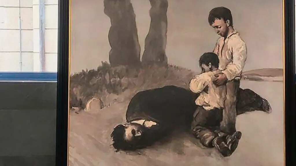 Detalle dunha reproduci&oacute;n de 'A derradeira lecci&oacute;n do Mestre'. (Foto: USC)