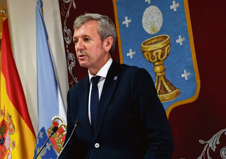 El presidente de la Xunta, Alfonso Rueda, en la comparecencia ante los medios tras la reuni&oacute;n semanal de su Ejecutivo.

XUNTA DE GALICIA / Europa Press
04/8/2025
