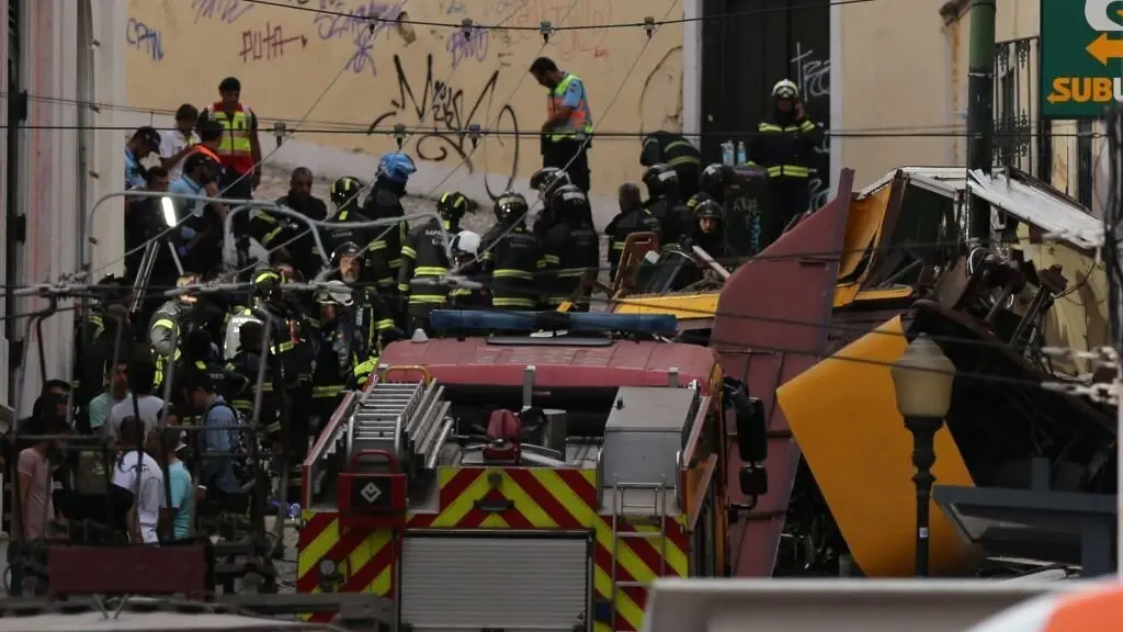 Accidente do elevador da Gl&oacute;ria, en Lisboa. (Foto: Xun Wei / Xinhua News / ContactoPhoto)