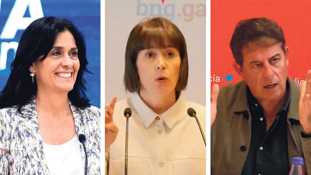 Paula Prado (PP), Ana Pont&oacute;n (BNG) e Jos&eacute; Ram&oacute;n G&oacute;mez Besteiro (PSdeG). (Foto: N&oacute;s Diario)