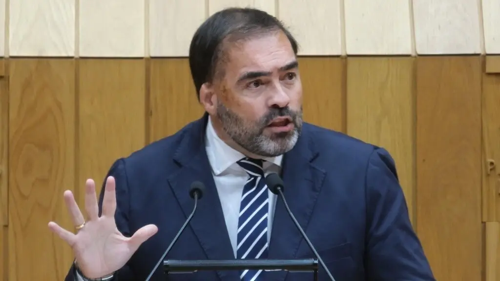 Alberto Pazos Cou&ntilde;ago, este 23 de setembro no Parlamento galego. (Foto: Arxina)