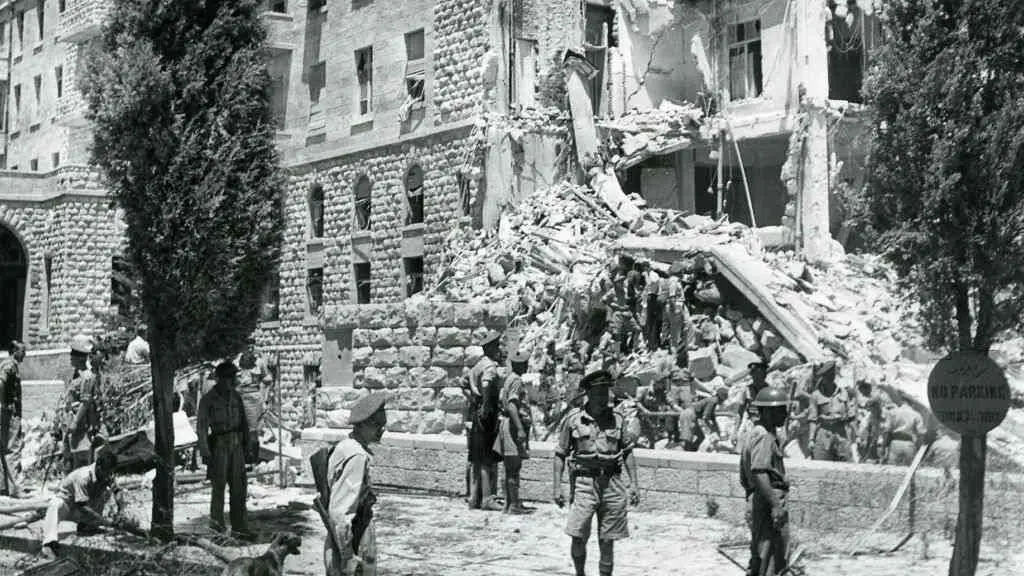 Atentado ao Hotel King David de Xerusal&eacute;n en 1946 ordenado polo grupo armado sionista Irgun. (Foto: Imperial War Museum Collection)