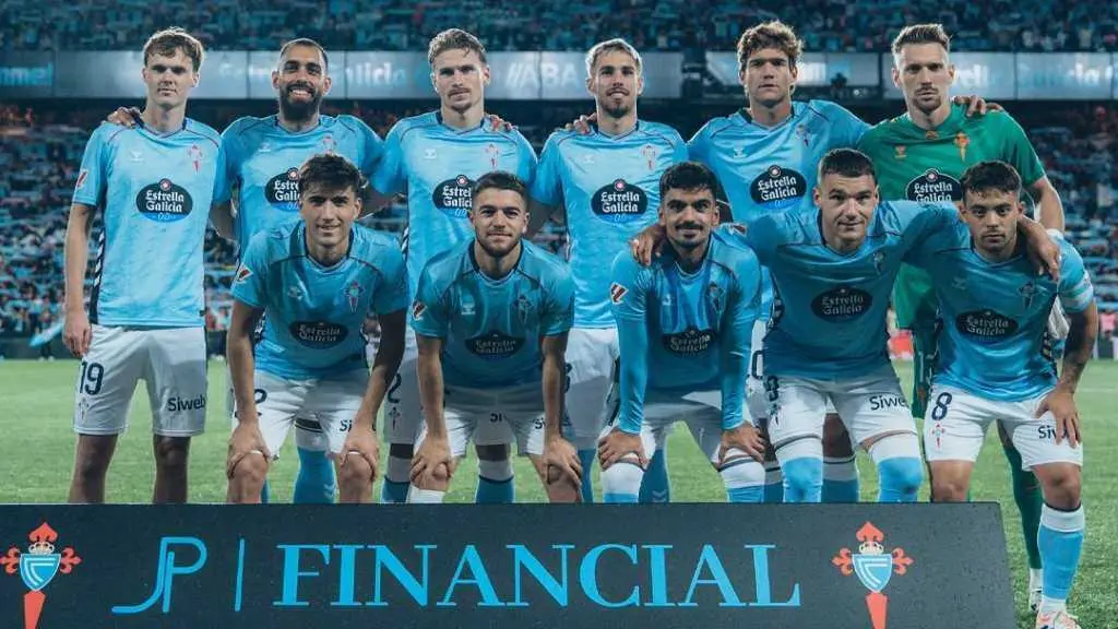 O 11 do Celta ante Atl&eacute;tico de Madrid do pasado domingo. (Foto: Celta)