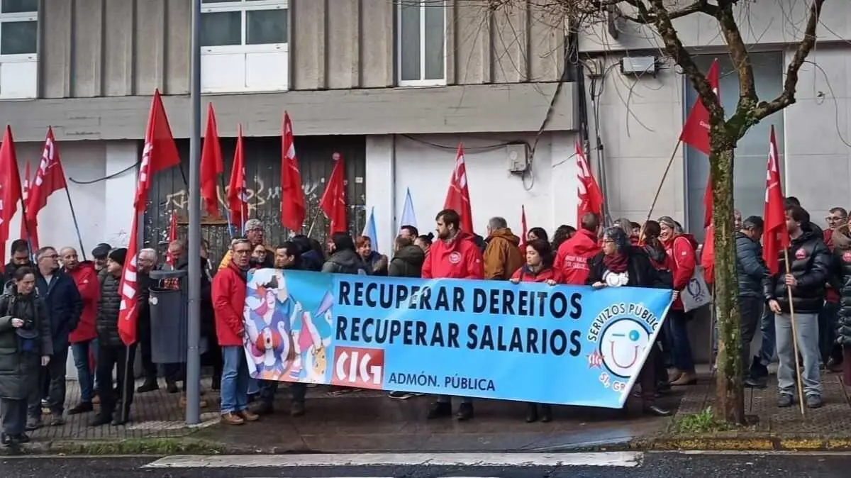 Mobilizaci&oacute;n da CIG este 16 de decembro ante o Parlamento galego. (Foto: N&oacute;s Diario)