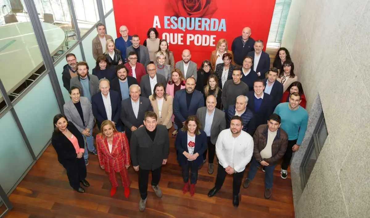 A Executiva do PSdeG en marzo de 2025. [Foto: PSdeG]