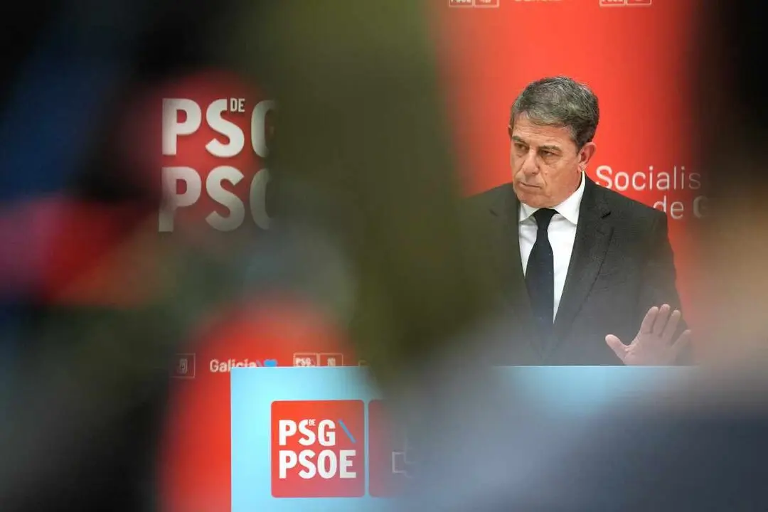 Besteiro, na rolda de prensa. [Foto: &Aacute;lvaro Ballesteros / Europa Press]