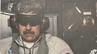 Foto do secuestro de Nicol&aacute;s Maduro difundida por Trump.