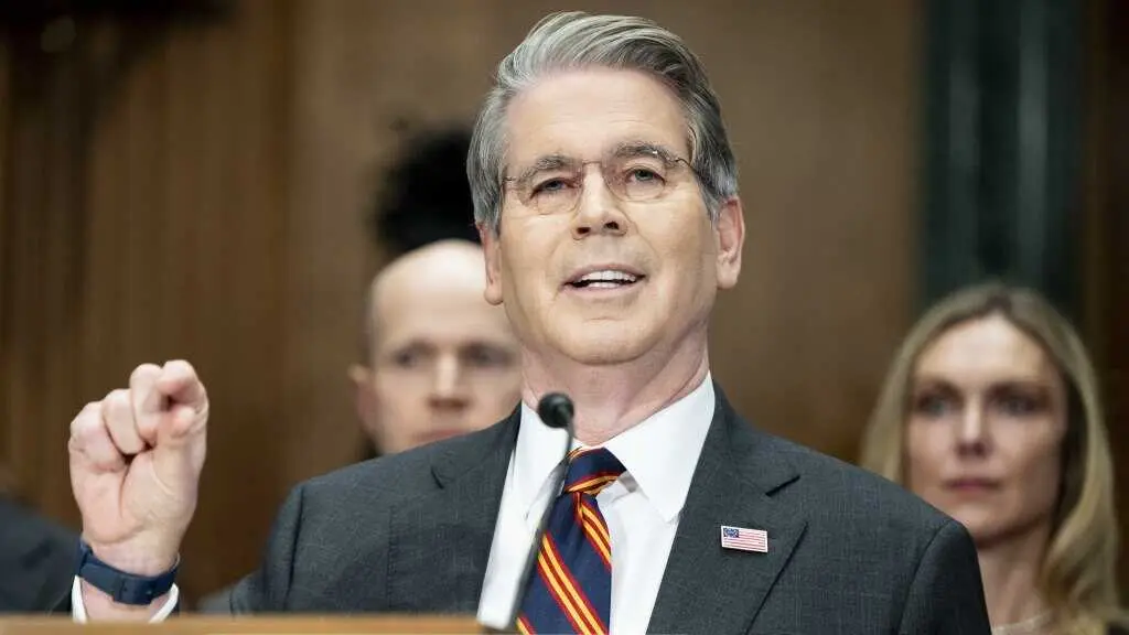Scott Bessent durante unha intervenci&oacute;n no Senado dos EUA. (Foto: Michael Brochstein / ZUMA Press Wi / DPA)