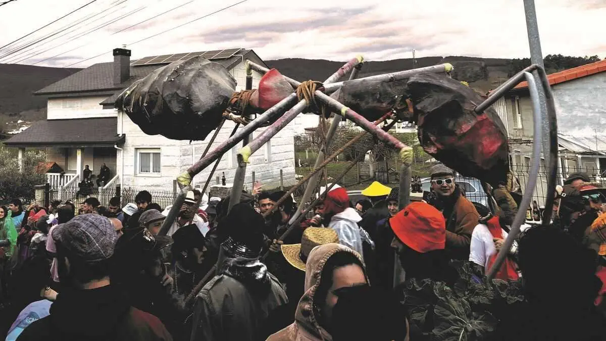As formigas te&ntilde;en protagonismo
no Entroido de Laza 
(comarca de Ver&iacute;n).  (Foto: Carlos X. Ares P&eacute;rez)