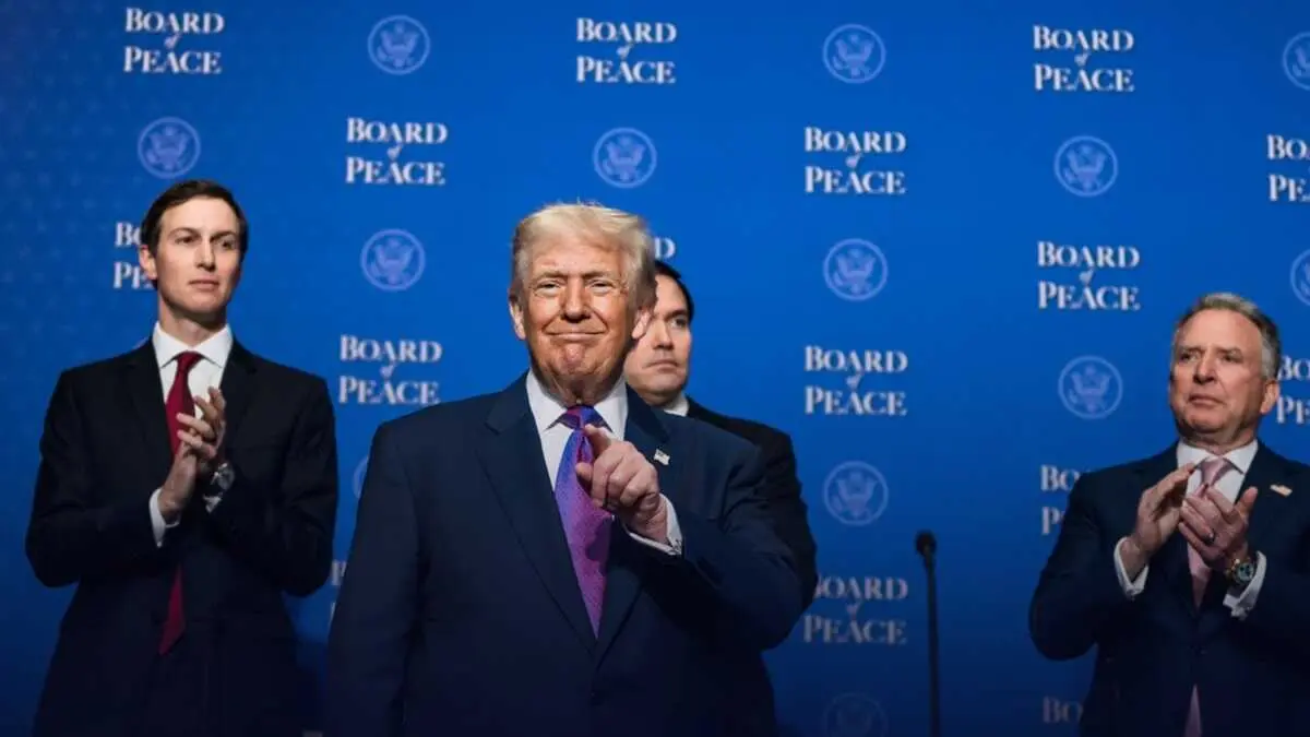 Donald Trump, esta quinta feira 19 de febreiro na 'Xunta de Paz'. (Foto: The White House)