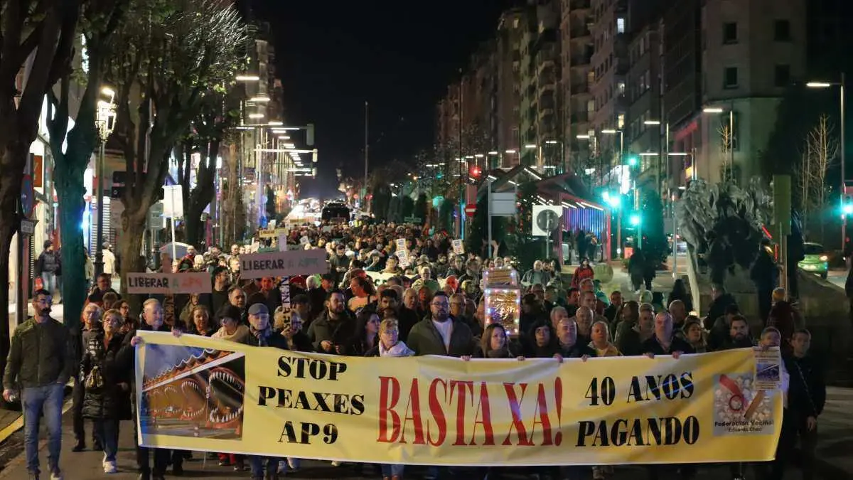 Mobilizaci&oacute;n en Vigo, esta sexta feira. (Foto: N&oacute;s Diario)
