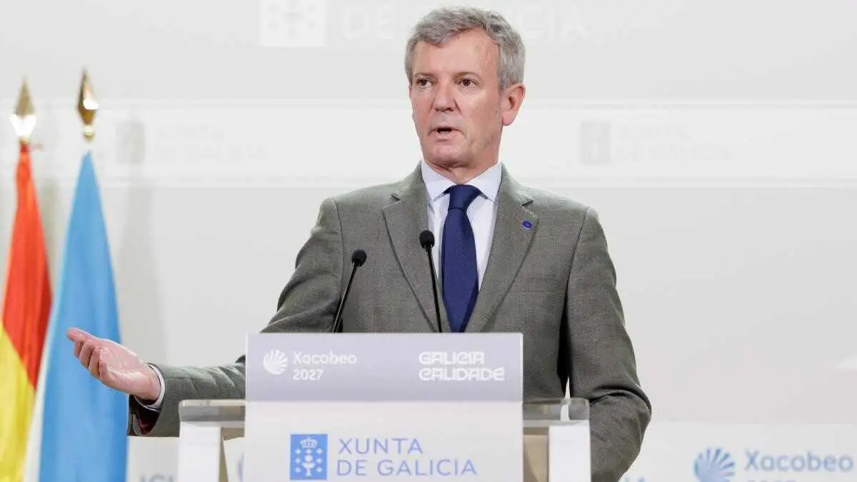 O presidente da Xunta, Alfonso Rueda, esta segunda feira. (Foto: Xunta da Galiza)