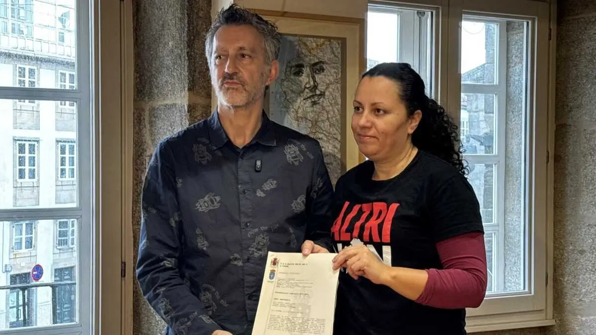 Fin Eirexas e Bel&eacute;n Rodr&iacute;guez coa sentenza do TSXG sobre Altri, este 27 de febreiro. (Foto: R.F.)