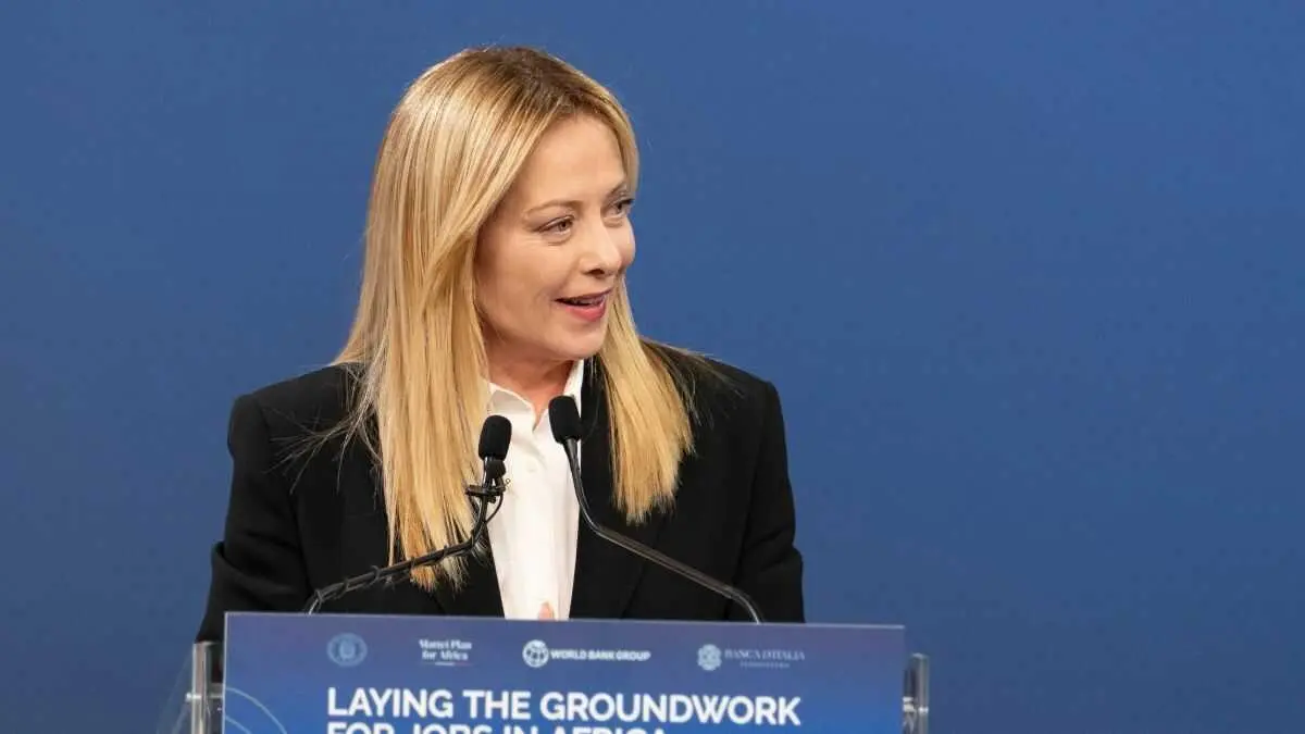 A primeira ministra de Italia, Giorgia Meloni, esta cuarta feira. (Foto:  Europa Press / Contacto / Ufficio Stampa Palazzo Chigi)