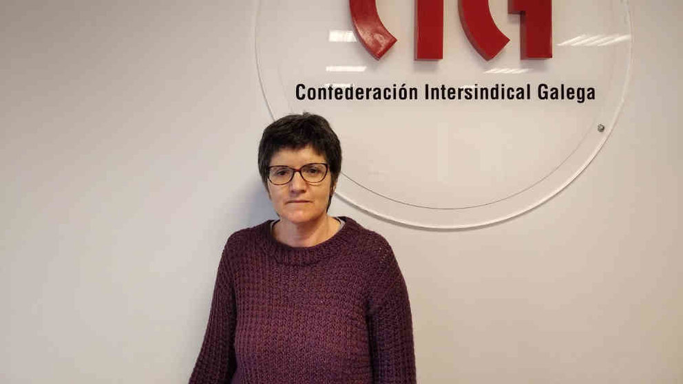 A secretaria nacional da CIG-Saúde, María Xosé Abuín, na sede da central sindical nacionalista (Nós Diario).