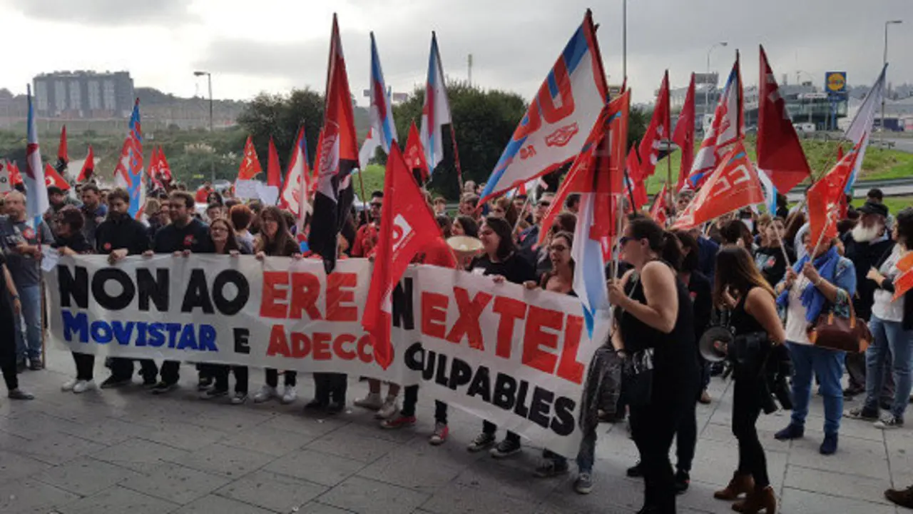 Mobilizaci&oacute;n de traballadores e traballadoras de Extel na Coru&ntilde;a