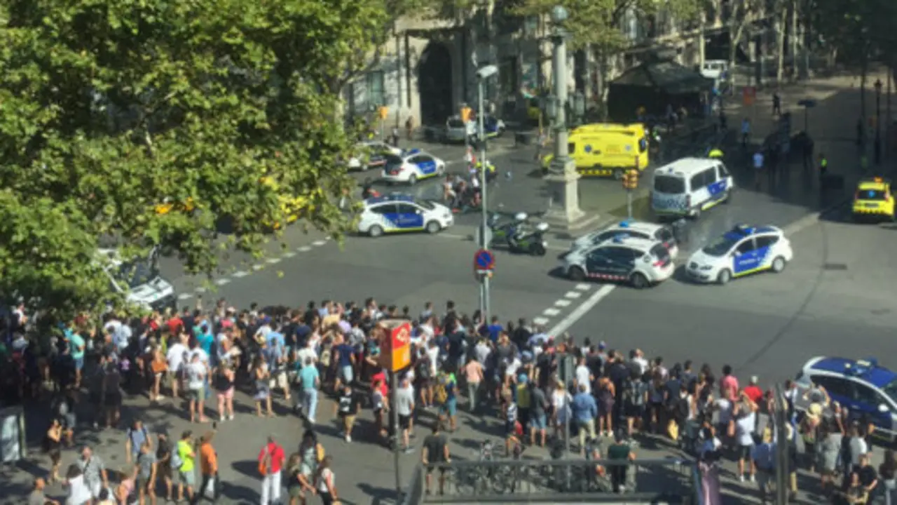 Barcelona ap&oacute;s o atentado nas Ramblas. 17 de agosto de 2017.