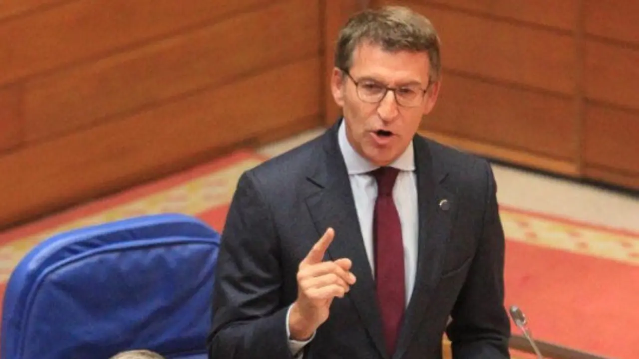 O presidente da Xunta, Alberto N&uacute;&ntilde;ez Feixoo, no Parlamento. (Foto: Europa Press)