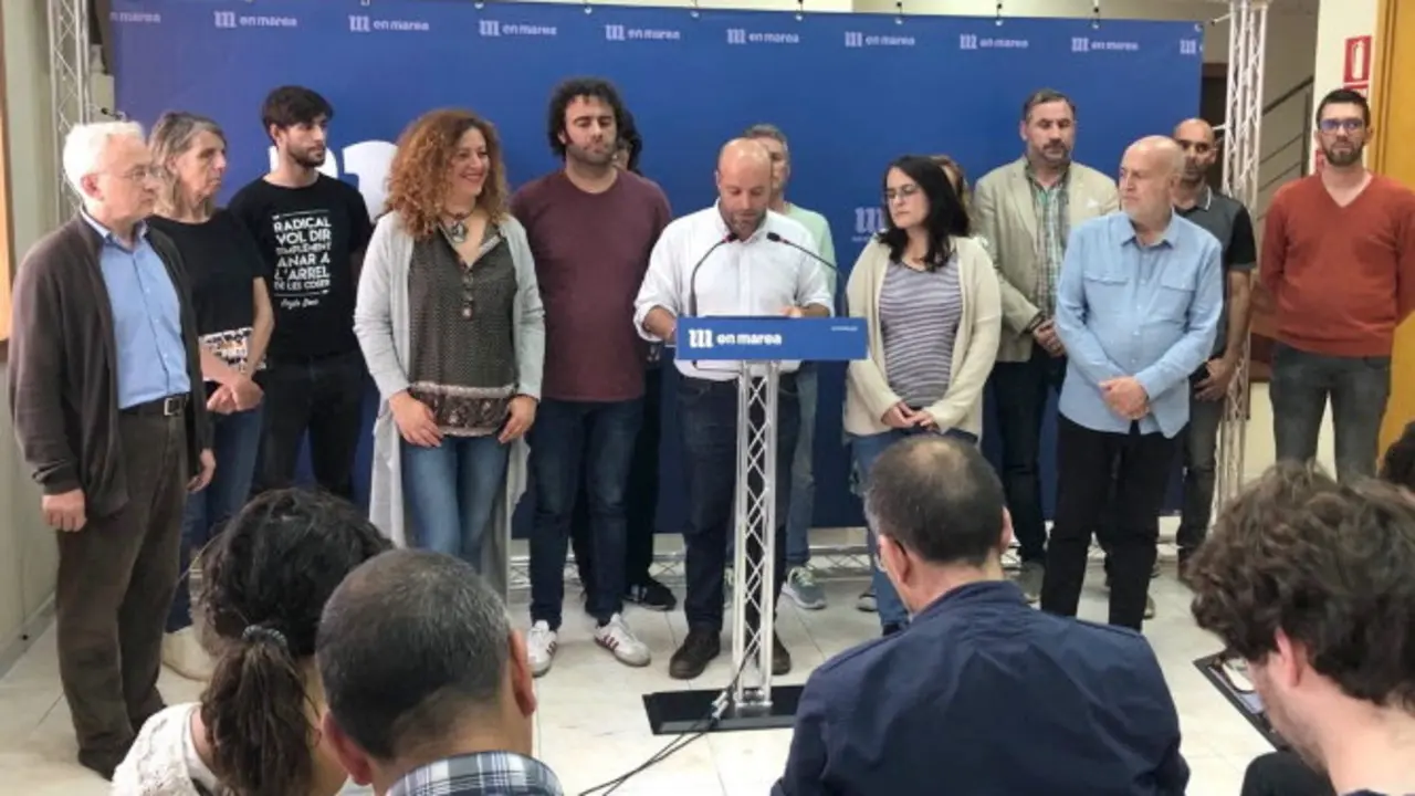 [Imaxe: En Marea] Rolda de prensa posterior ao Consello das Mareas en Compostela este s&aacute;bado.