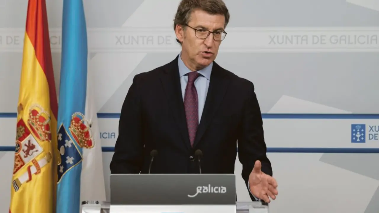 O presidente da Xunta, Alberto N&uacute;&ntilde;ez Feixoo, ap&oacute;s a reuni&oacute;n do Consello (Xunta). 
