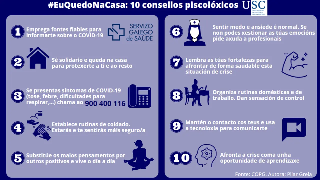 Cartaz con consellos psicol&oacute;xicos (USC).