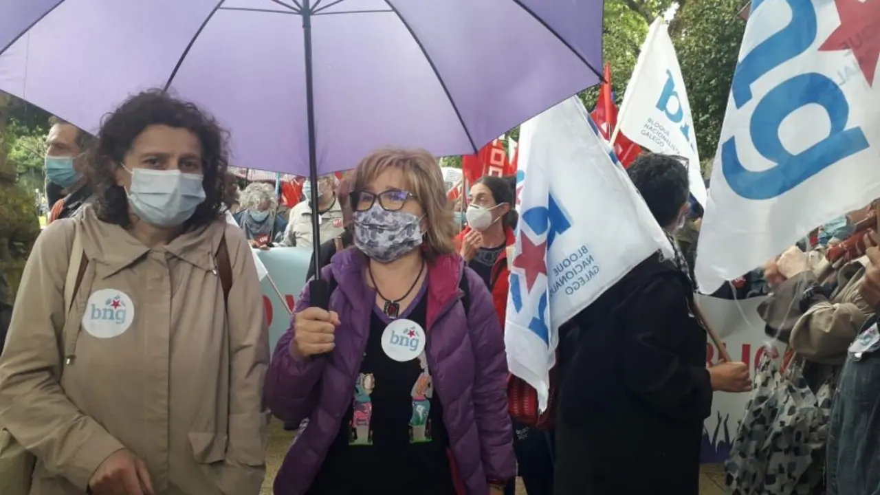 A candidata por Pontevedra polo BNG, Montse Prado, xunto a concelleira nacionalista en Compostela Goretti Sanmart&iacute;n (Imaxe: BNG).