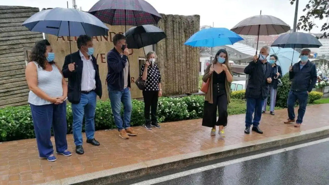 Acto de homenaxe &iacute;ntimo na Caeira, Poio, no lugar en que foi asasinado Alexandre B&oacute;veda en 1936 (Imaxe: N&oacute;s Diario)