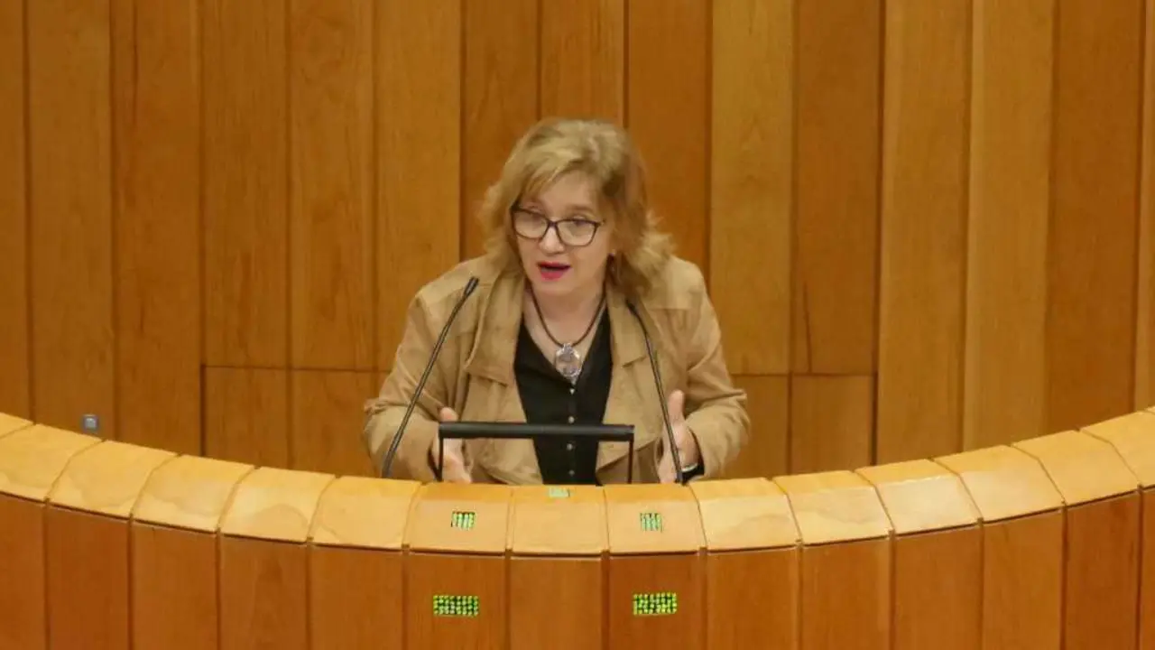 A deputada do BNG Montse Prado no Parlamento nunha imaxe de arquivo (Foto: N&oacute;s Diario)..