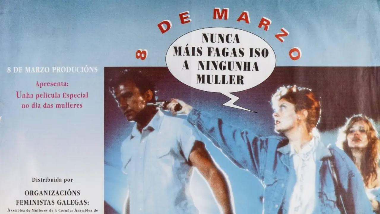 Cartel de 8 de marzo de comezos de da d&eacute;cada dos 90.