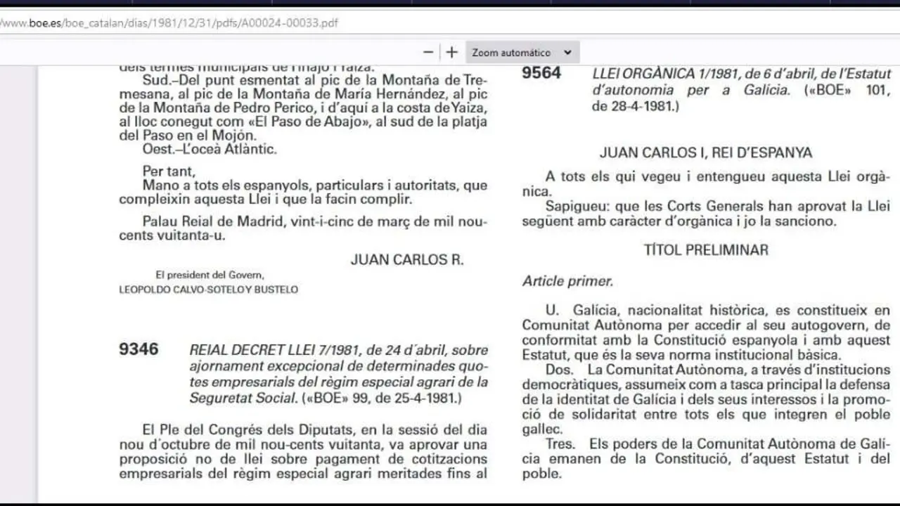 O documento est&aacute; dispo&ntilde;&iacute;bel en catal&aacute;n pero non en galego. (Foto: N&oacute;s Diario)