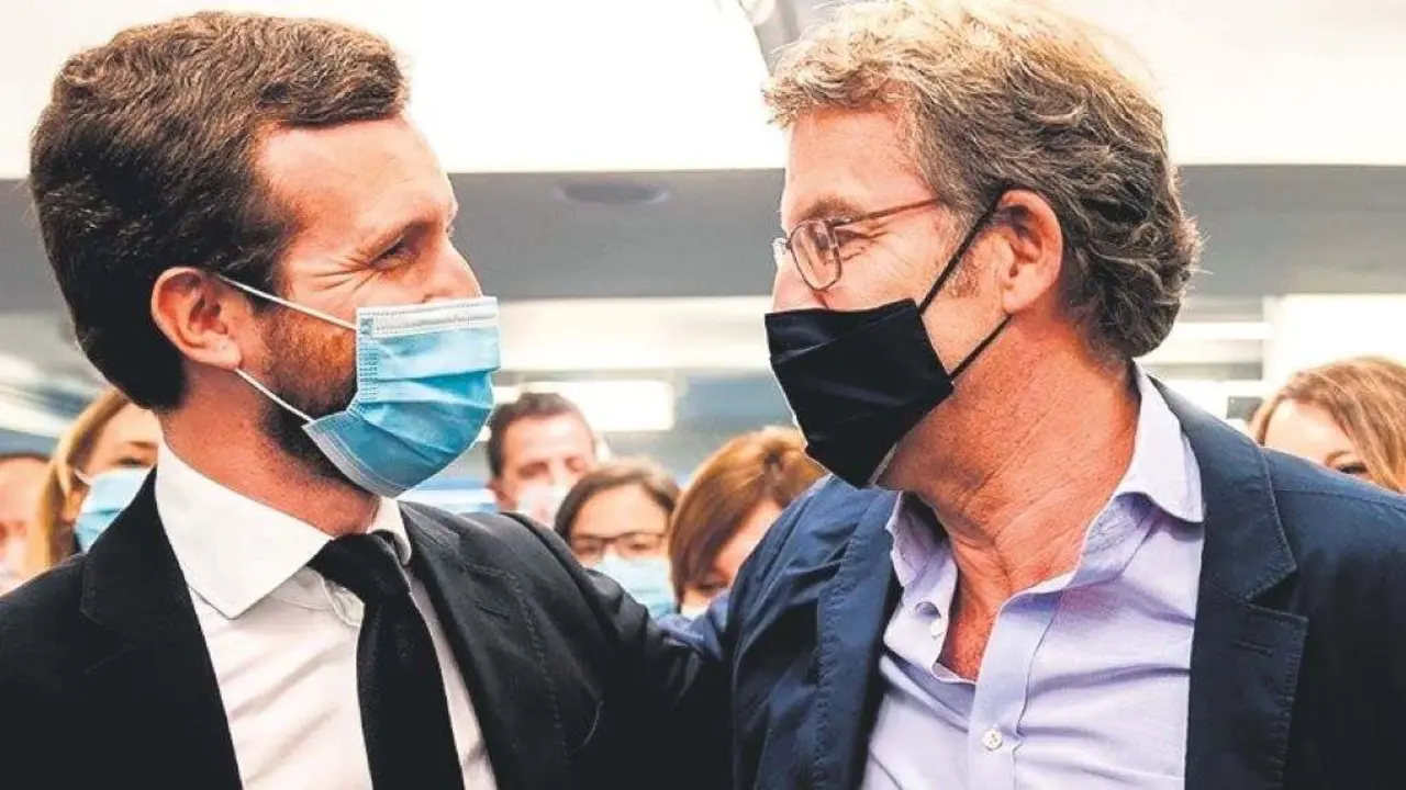 Pablo Casado con Alberte N&uacute;&ntilde;ez Feixoo, nunha imaxe de arquivo. (Foto: N&oacute;s Diario)