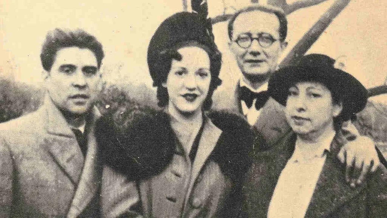 Lu&iacute;s Soto, Mar&iacute;a Docampo, Daniel Castelao e Virxinia Pereira nos Estados Unidos. (Foto: &lsquo;Castelao, a UPG e outras memorias')