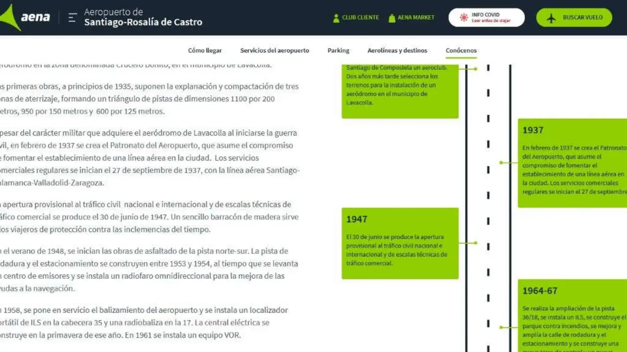 Captura da p&aacute;xina web de AENA. (Foto: N&oacute;s Diario) #franquismo #aena #v&iacute;timas #aeroporto #aeroportodecompostela #compostela #memoria