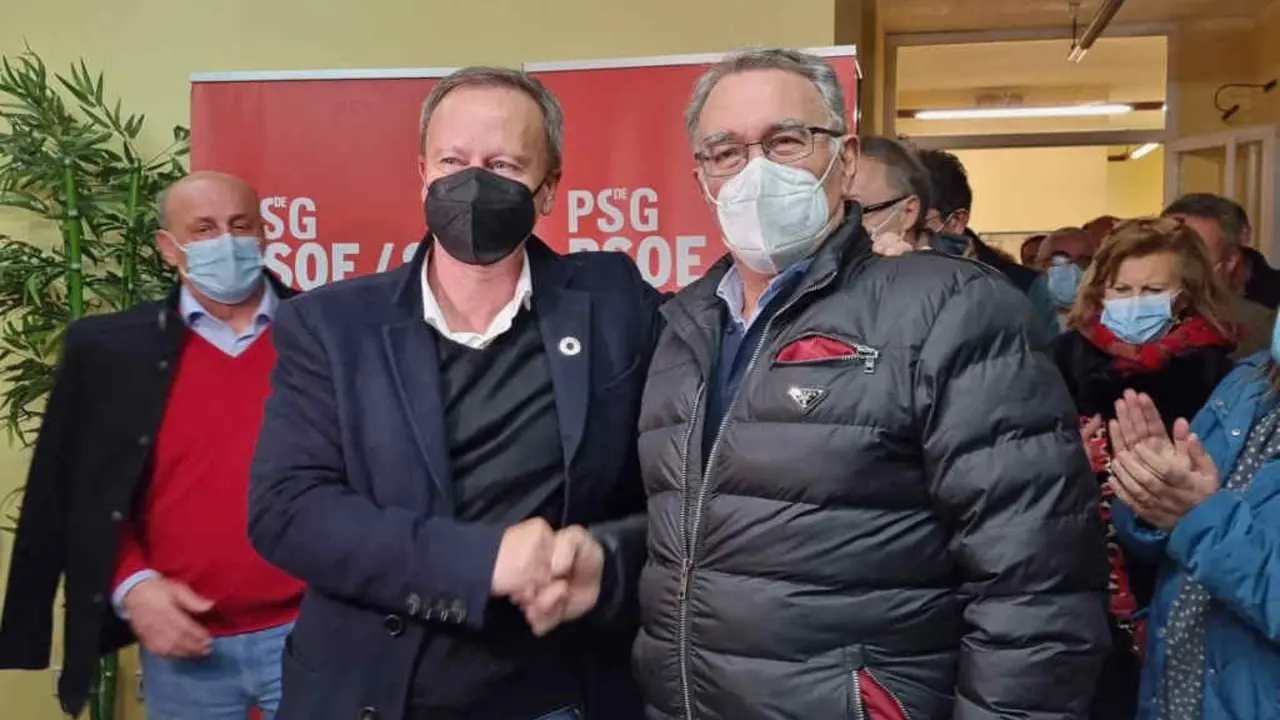 Rafael Villarino e Alfredo Garc&iacute;a o domingo, d&iacute;a das primarias do PSdeG provincial de Ourense. (Foto: PSdeG)