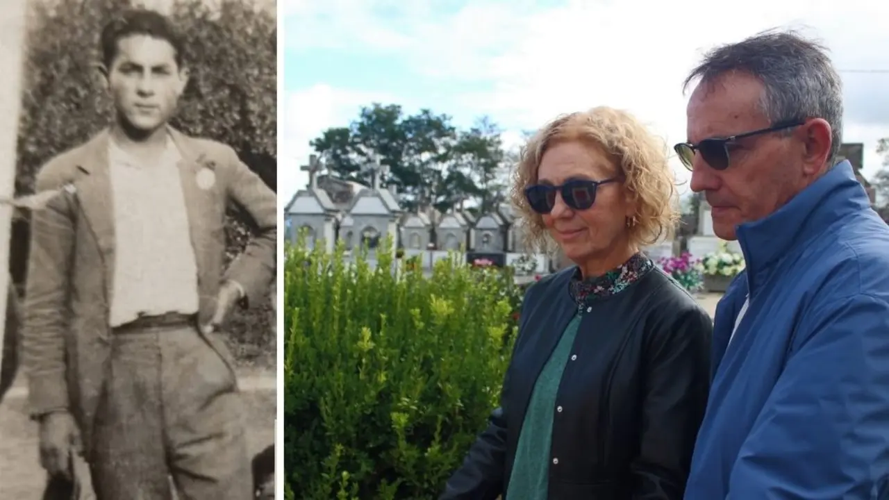 &Aacute; esquerda, Abelardo Su&aacute;rez, un dos sete asturianos asasinados; &aacute; dereita, Gracia, unha das s&uacute;as netas (Fotos: Comit&eacute; de Memoria de Celanova).