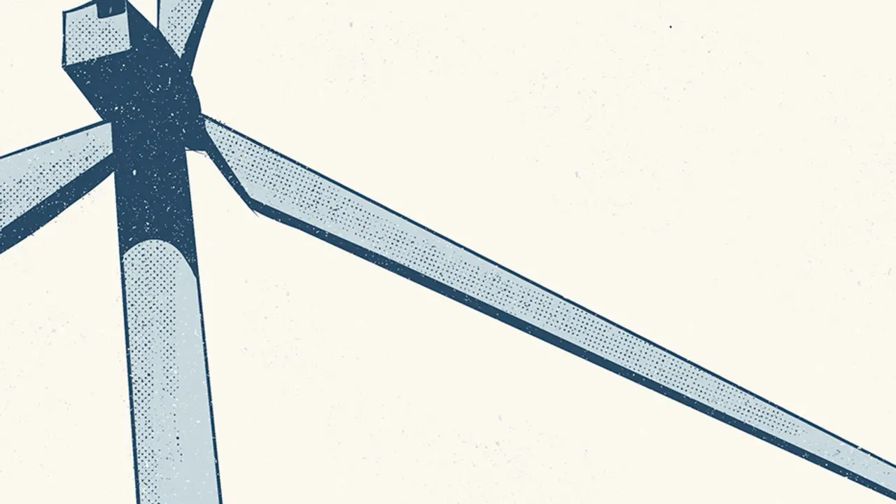 Hai m&aacute;is de vinte e cinco anos que Galicia iniciou a implantaci&oacute;n de parques e&oacute;licos, convert&eacute;ndose daquela en referente europeo. (Ilustraci&oacute;n: &Aacute;lex Rozados).