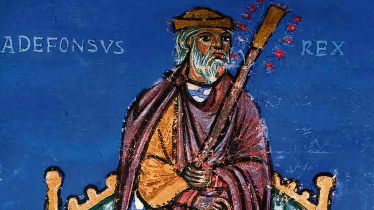Miniatura de Afonso III no Tombo A da catedral de Compostela. (Foto: Catedral de Compostela)