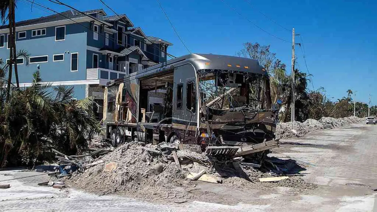 Danos do furac&aacute;n Ian no estado de Florida dos EUA. (Foto: Europa Press)