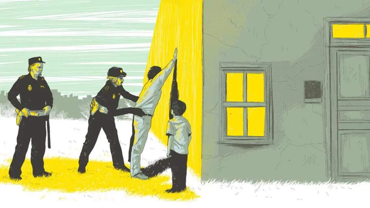 N&atilde;o importa que o Estado espanhol tenha uma das taxas de criminalidade mais baixas da UE, o discurso punitivo cobra cada vez maior protagonismo na gest&atilde;o social. (Ilustraci&oacute;n: &Aacute;lex Rozados)