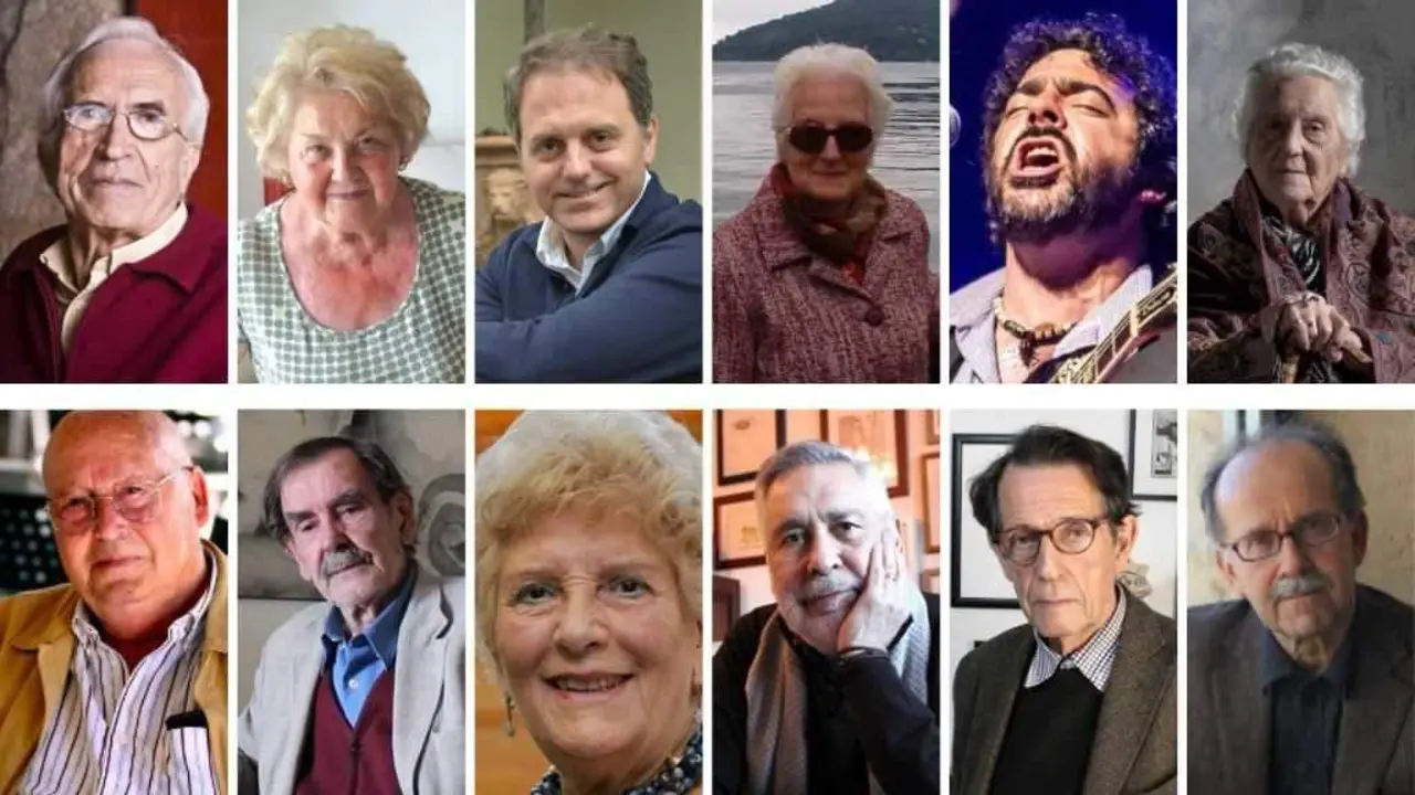 Xos&eacute; Neira Vilas, Saleta Goi, Domingo Villar, Mariv&iacute; Villaverde, Fran P&eacute;rez 'Narf', Ant&iacute;a Cal, Bautista &Aacute;lvarez, Xulio Maside, Luz Pozo Garza, Xabier P. Docampo, Francisco Pillado e Agust&iacute;n Fern&aacute;ndez Paz. (Fotos: N&oacute;s Diario)