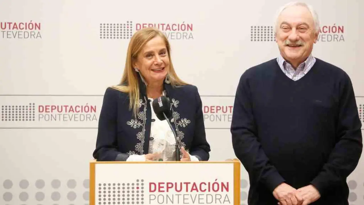 Carmela Silva e C&eacute;sar Mosqueira, hoxe. (Foto: Deputaci&acute;no de Pontevedra)